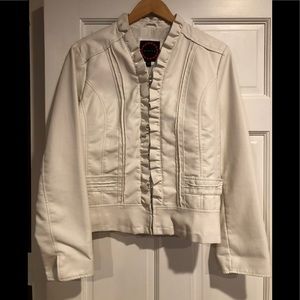 White Faux Leather Jacket by giacca